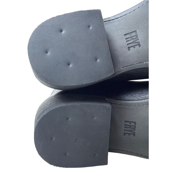 Frye Billy Short Cowboy Boots 7" Shaft Womens 8.5 Black Pebbled Leather Pull On - Picture 10 of 10